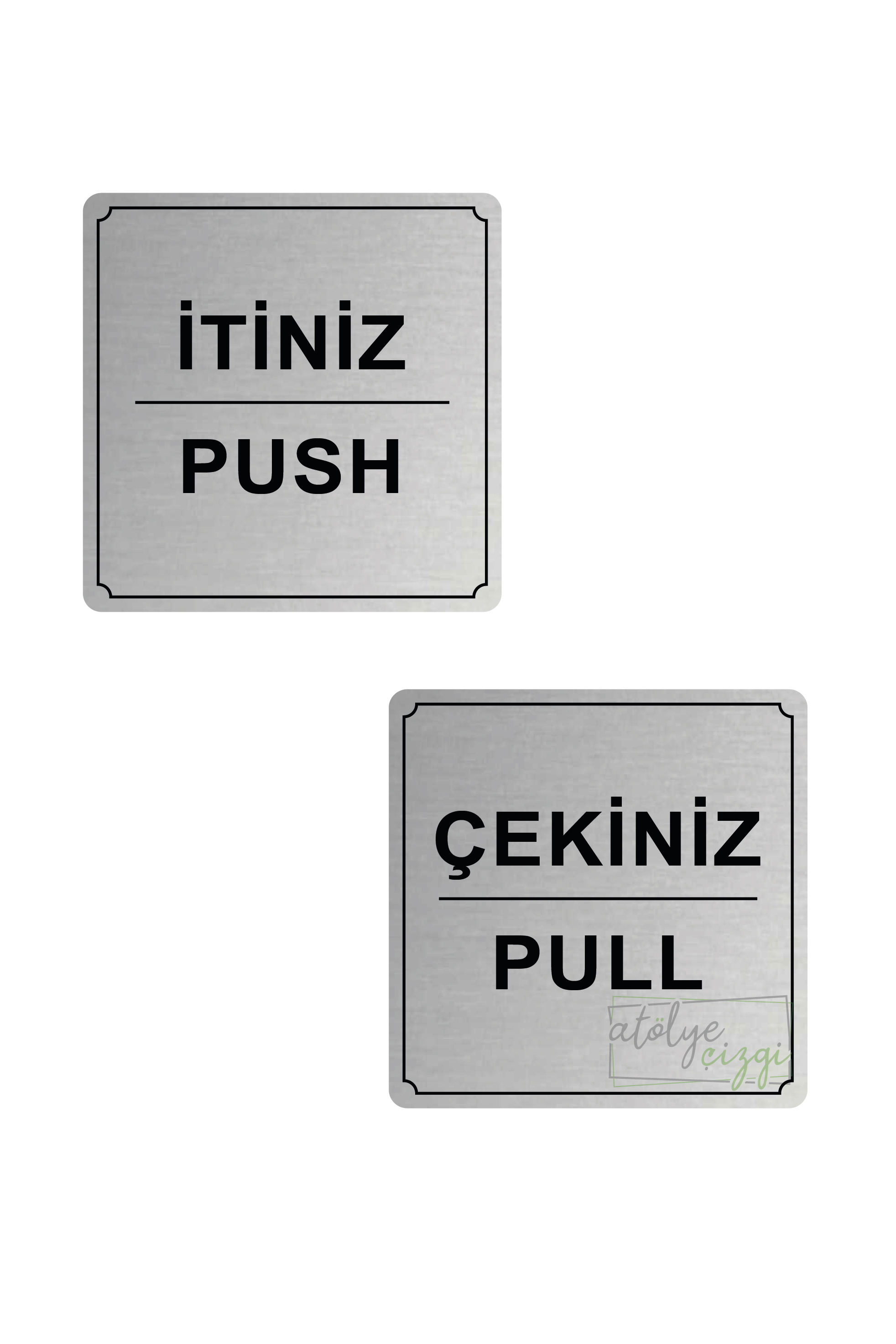 İtiniz%20/%20Çekiniz%20Yönlendirme%20Levhası%2010%20cm%20x%2010%20cm%20Gümüş%20Fırçalı%20Metal%201%20Çift