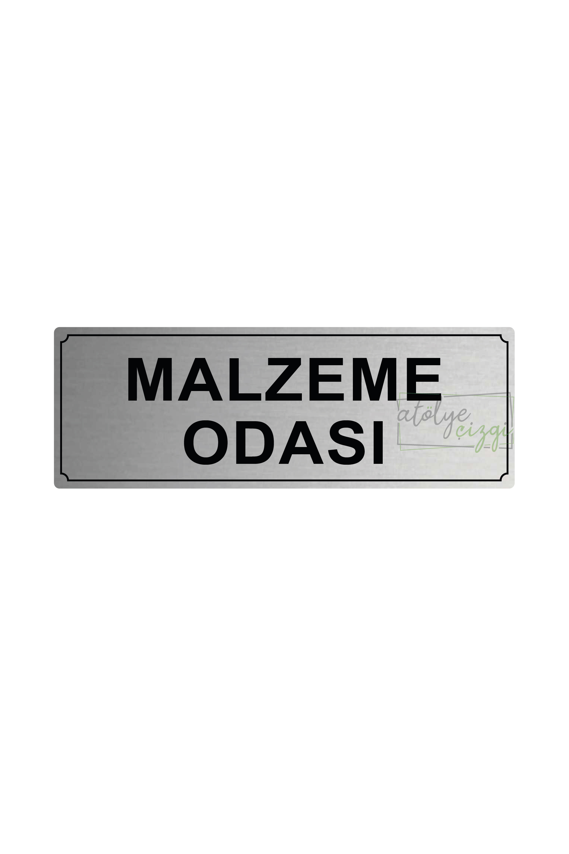 Malzeme%20Odası%20Yönlendirme%20Levhası%2020%20cm%20x%207%20cm%20Gümüş%20Fırçalı%20Metal