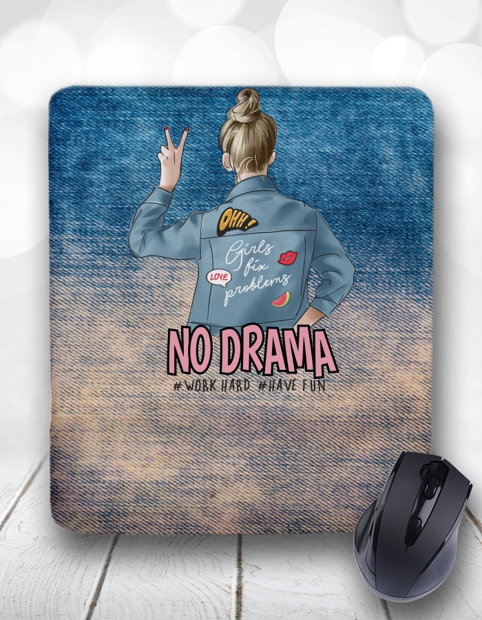 Retro%20No%20Drama%20Kot%20Desen%20Dikdörtgen%20Bilek%20Destekli%20Mouse%20Pad